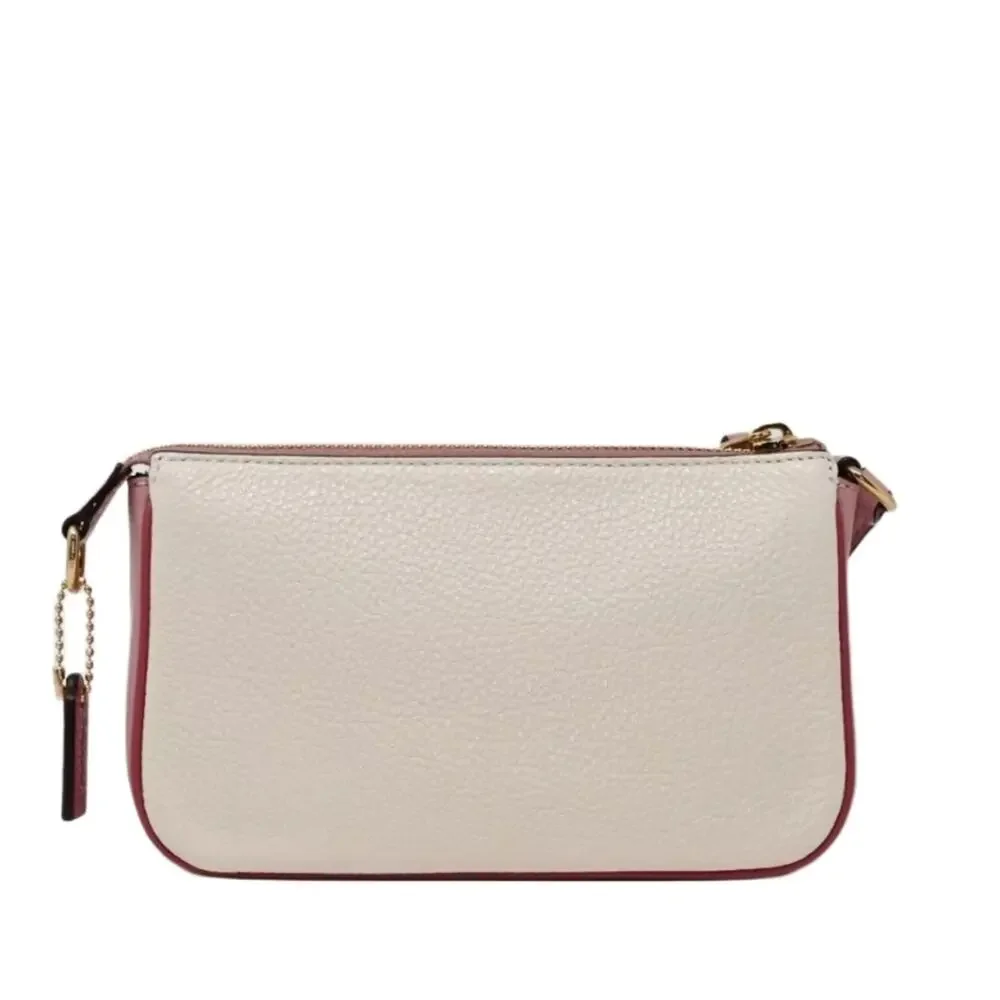 Coach White/Pink Heart Logo Wristlet